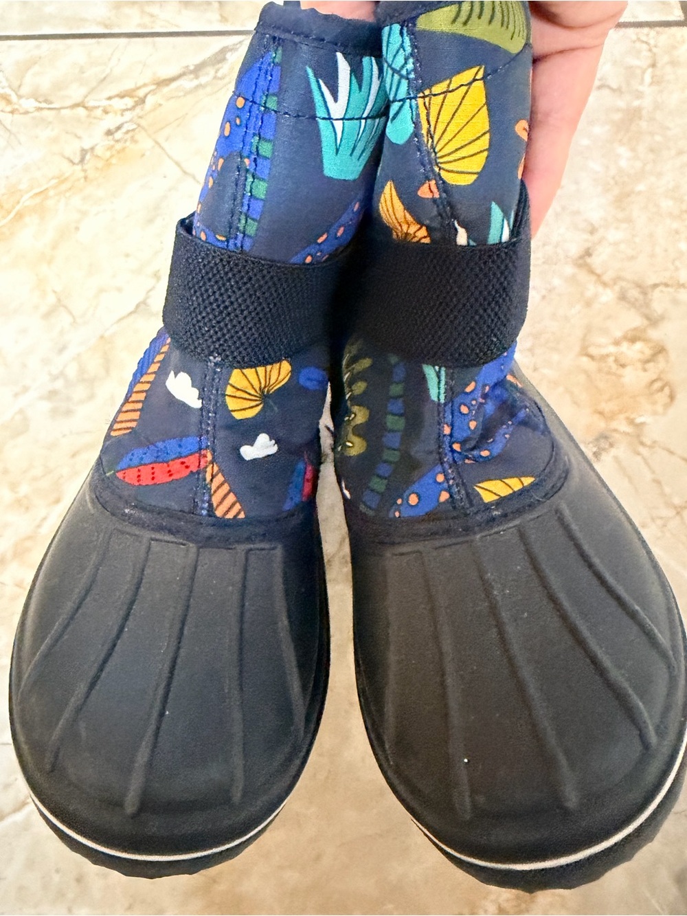 The Children's Place Navy Multicolor Print Snow Boots